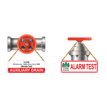 Customizable Fire Sprinkler and Fire Suppression System Tags
